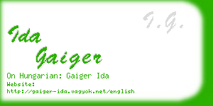 ida gaiger business card